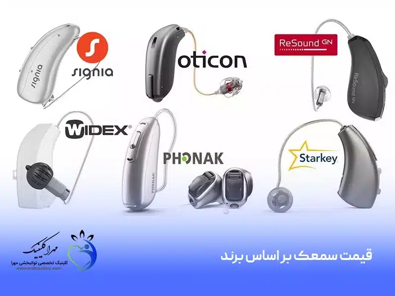 قیمت سمعک بر اساس برند