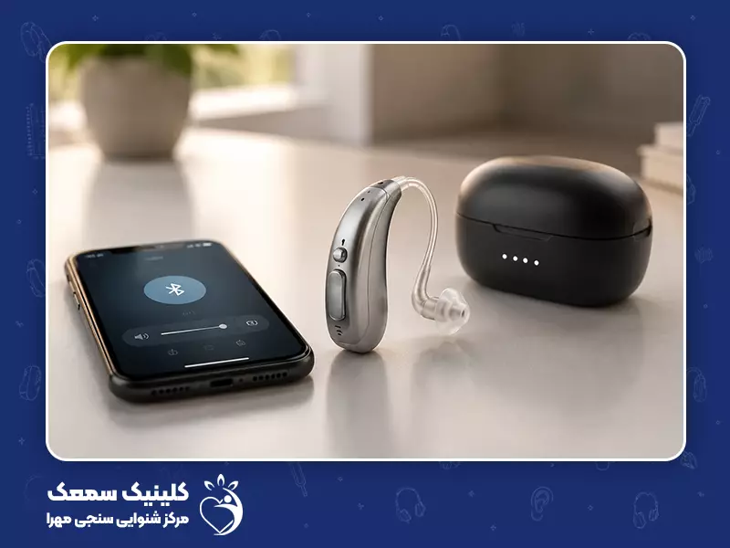 انواع سمعک  هوشمند:  4. سمعک وایرلس و بلوتوثی